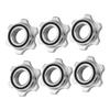 6-Piece Self-Locking Dumbbell Lock Nuts, Cast Iron, Silver view 1