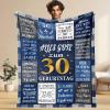 Aeoauter 30th Birthday Blanket 150 x 130 cm – Personalized Cozy Gift for Dad, Brother, Grandpa or Best Friend view 1