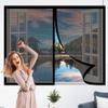 Magnetic Insect Screen for Windows, 63 x 62 cm, Black, No-Drill Installation view 1