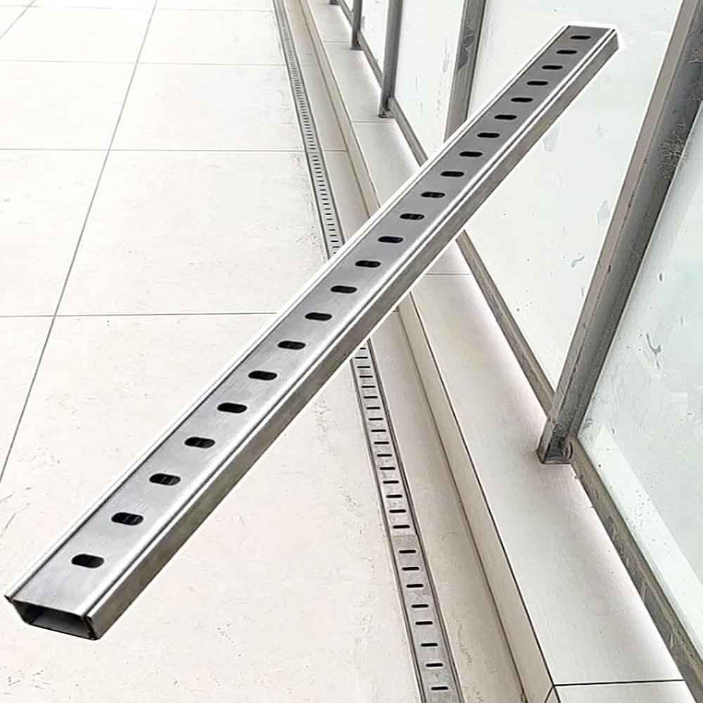 AVLLSO Shallow Drainage Channel for Garden & Patio, 1–12 m Length, 35–100 mm Wide, Driveway/Entryway Drain (6 m/19.6 ft, 7 × 5 cm/2 3/4 × 2 in)