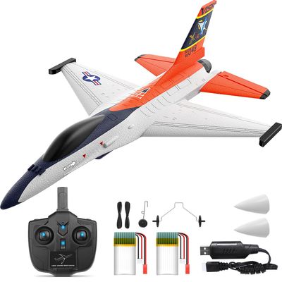 DEERC F16-Style RC Airplane (X-62A Vista), 4-Channel Jet with 6-Axis Gyro, EPP RTF