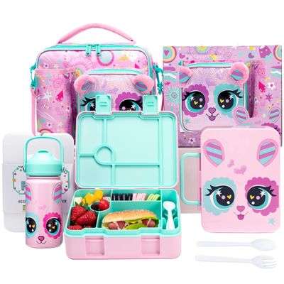 Oruiji Kids' Bento Box Set with Ice Pack, Lunch Bag, Stainless Steel Water Bottle & Utensils