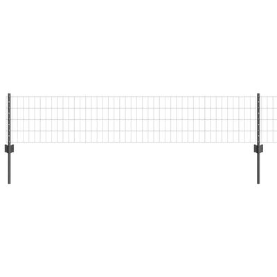 vidaXL Euro Fence with Posts 10 x 0.4 m PVC-Coated Steel Gray
