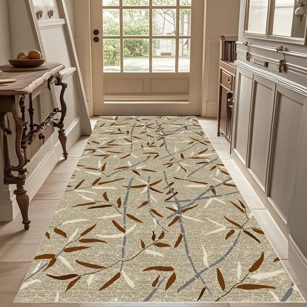Gzaebji Washable Non-Slip Runner Rug, Abstract Geometric Pattern, 50 x 80 cm