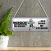 Funny Metal Sign | Beware of the Woman of the House | The Dog Is Harmless | 10 x 27 cm view 3