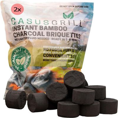Bamboo Grill Briquettes, 2 x 1 kg, Quick Oxylite BBQ Fuel