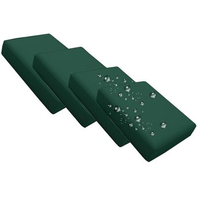 Odaima 4-Pack Waterproof Outdoor Sofa Seat Cushion Covers, Dark Green, 63 x 68 x 12 cm
