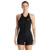 Lynqeeh Women's Shorty Neoprene Wetsuit, One-Piece Sleeveless 2 mm Front-Zip Swimsuit for Swimming, Diving, Surfing and Water Sports (Black, XS) view 2