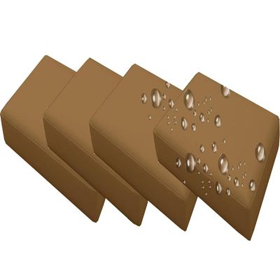 Outdoor Sofa Seat Cushion Covers, 4-Piece Set, Water-Resistant with Zipper, Light Coffee, 50 x 45 x 10 cm