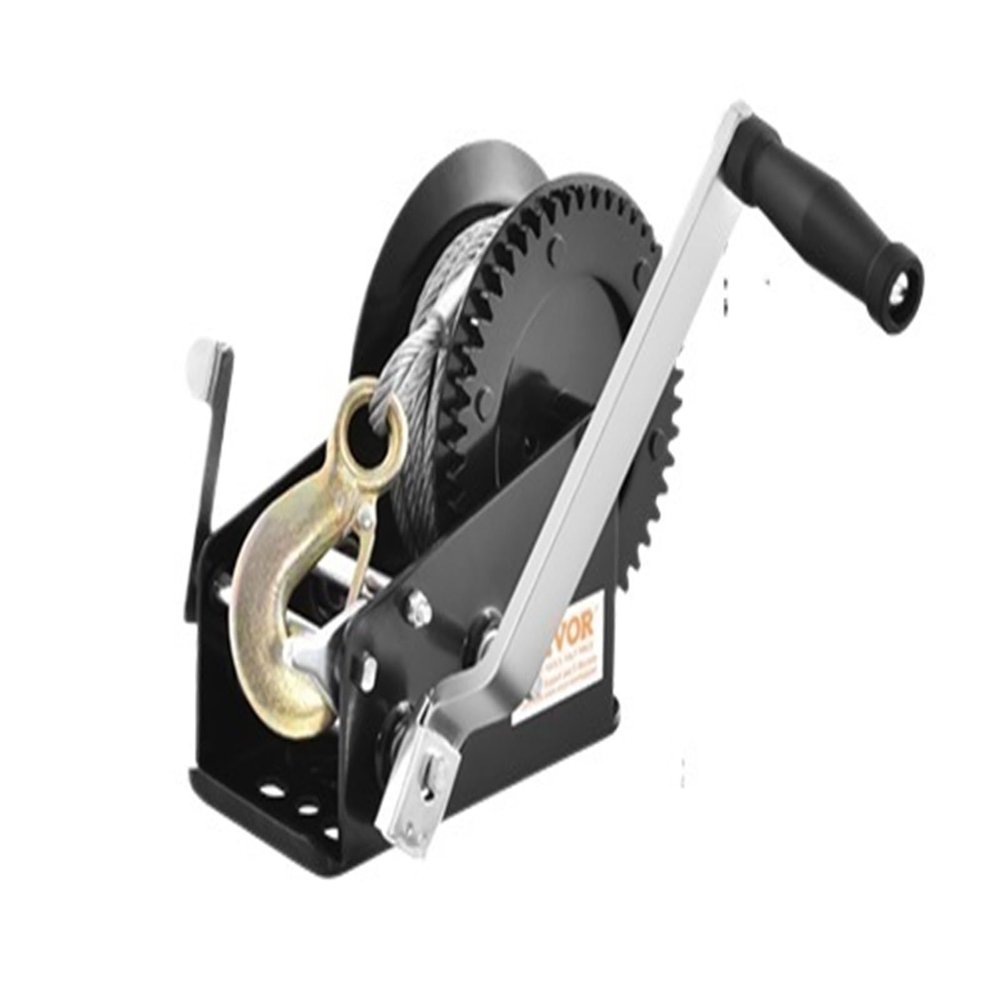 Manual Hand Winch, 3,500 lb Capacity, Brake Winch with 33 ft Steel Cable
