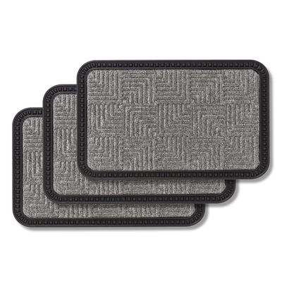 Indoor & Outdoor Doormat - Silver Pattern, 40 x 60 cm, 3-Piece Set (Rectangular)