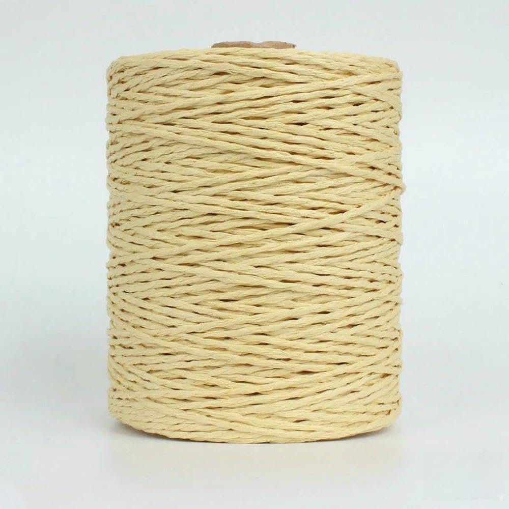 LNKUGN 280–300 m/Roll, Natural Raffia Straw Yarn for Hand Knitting and Crocheting, DIY Crafts, Handbags, Beach Bags and Sun Hats
