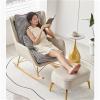 TINGMIAN Upholstered Lounge Chair with Lumbar Pillow and Footrest, Gray view 3
