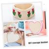 EXAOMBLE Heart-Shaped Wooden Basket Bases for Crochet Bags, 2 Pieces, Beige view 4