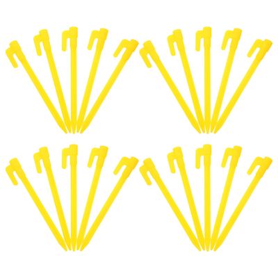 Alipis 50-Piece Yellow ABS Tent Stakes, Reusable and Hand-Friendly