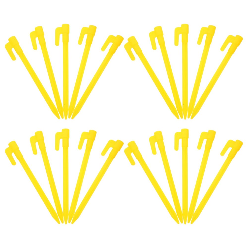 Alipis 50-Piece Yellow ABS Tent Stakes, Reusable and Hand-Friendly