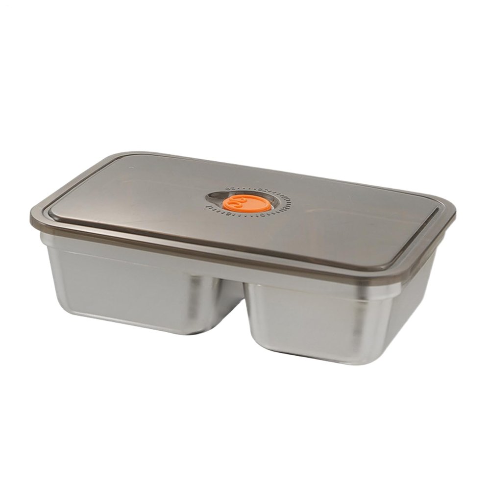 Stainless Steel Snack Container with 2 Dividers