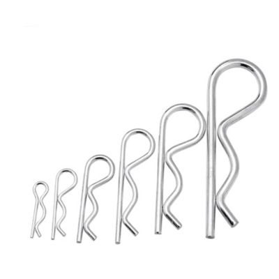 R-Clips, 520-Piece Stainless Steel R-Shaped Spring Cotter Pin Set, 1.2/1.8/2/3/4 mm, Silver