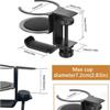 Desk Drink Holder Clamp, 360° Rotating Iron Cup Holder with Headphone Hook view 3