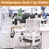 Desk Drink Holder Clamp, 360° Rotating Iron Cup Holder with Headphone Hook view 4