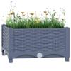 Utiny Raised Garden Bed, Rattan-Look Planter Box, Blue Gray, 40 x 40 x 23 cm view 1