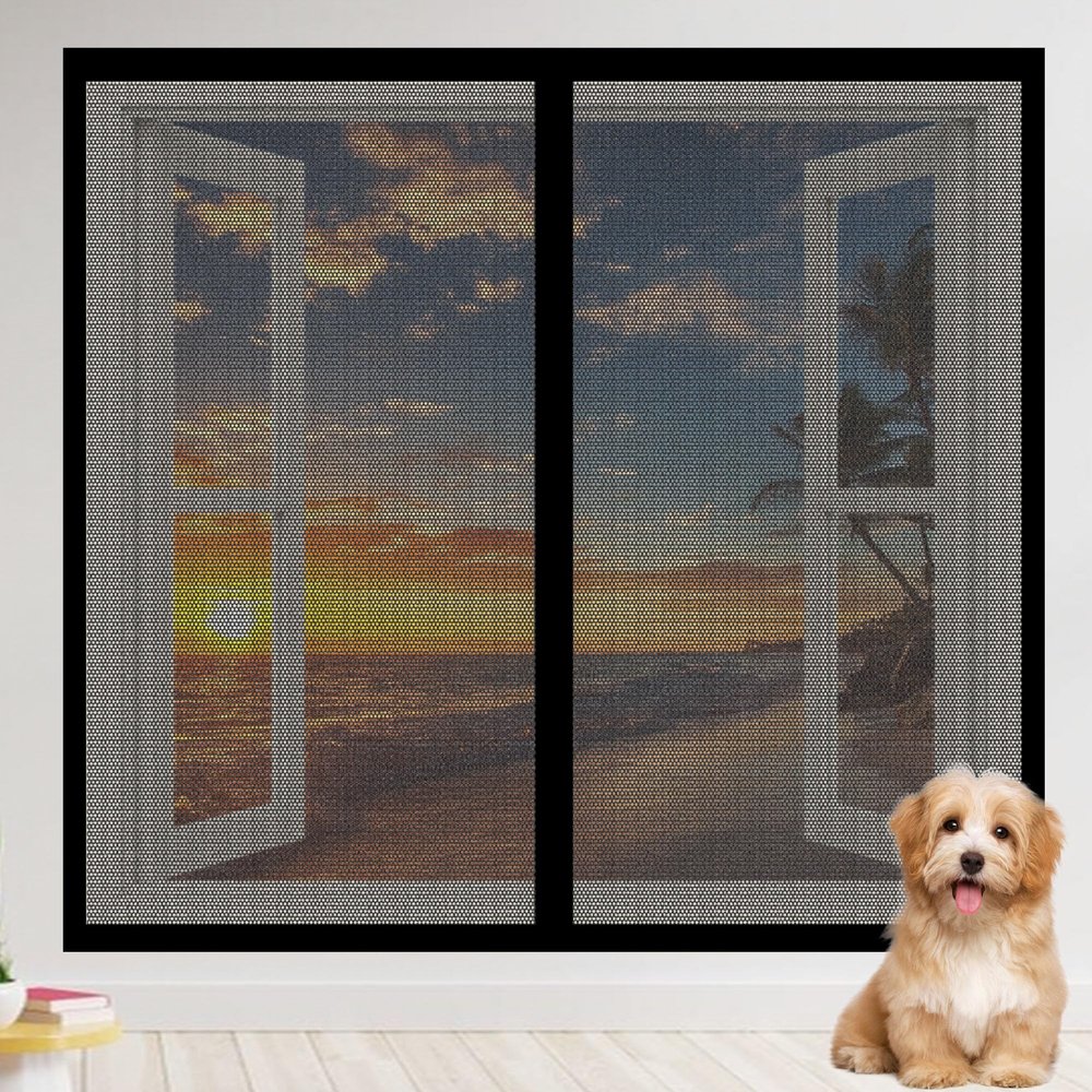 Insect Screen for Windows with Aluminum Frame, 87 x 72 cm, Black