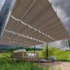 Retractable Wave Shade Sail, Custom Size, UV Protection, Weather-Resistant, with Grommets and Rope view 1