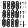 Stainless Steel Metal Mounting Plates, Repair Plates, 12-Piece Set, Black view 1