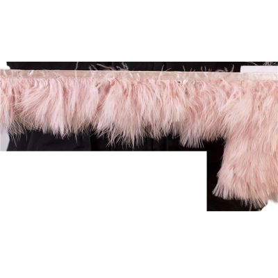 LXLAEOANG 1 m Fluffy Turkey Feather Fringe Trim, 10–15 cm, Pink 2