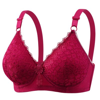 Generic Women's Wireless Comfort Bra, Plus Size, Soft Supportive Bralette, Breathable, Red, 40B