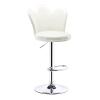 KANBUN Modern Swivel Bar Stool with Latex Cushion, Backrest and Footrest, Adjustable, 41 cm Base, White view 1