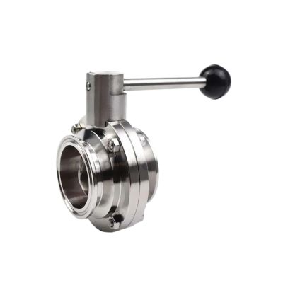 ZBORAVPIX Tri-Clamp Butterfly Shut-Off Valve, 3/4 in, 1 in, 1-1/2 in, 2 in, 3 in, SS304, 50.5/64/77.5/91 mm (32 mm Ferrule, 50.5)