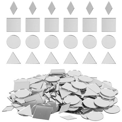 LKXHarleya 200-Piece Decorative Acrylic Mosaic Mirror Stickers, 2.5 cm, Self-Adhesive, for Tables, Kitchens, Bathrooms, Home, Walls, DIY Crafts, Silver