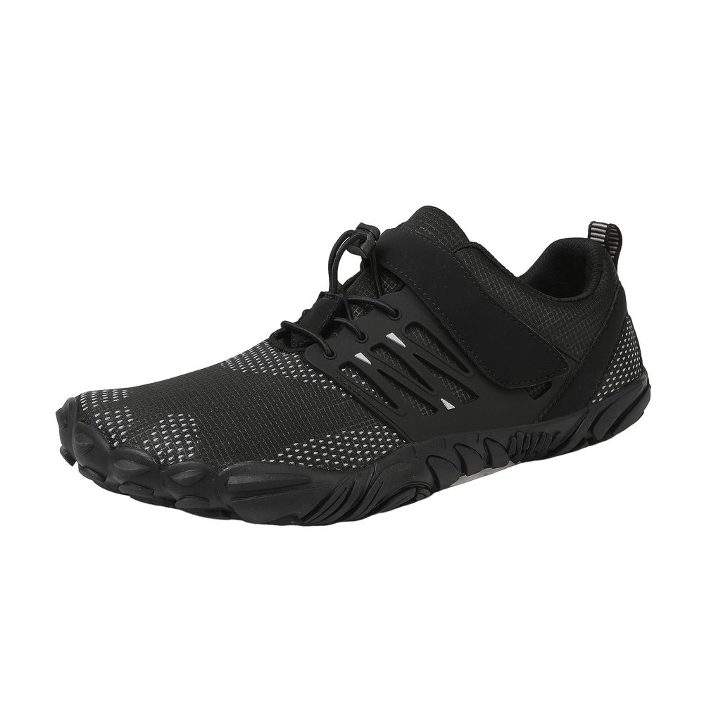 Xbemkste Water Shoes for Women and Men, Breathable Aquatic Barefoot Surf Shoes, Black, 43