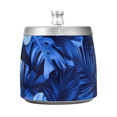 Lidded Ashtray for Home, Patio, Restaurant, Portable, Nonslip, Dark Blue
