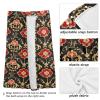 Men's Chinese-Style Shower Wrap, Elegant Floral Design, Red Coral Fleece, 152.4 x 71.1 cm view 4