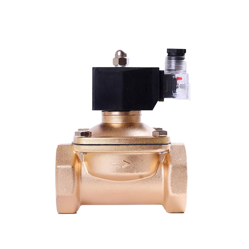 IPNDKBFL 2" Normally Closed Brass Solenoid Valve, IP65 Waterproof, LED Indicator, 24 V/12 V/220 V/110 V (G-24VDC-NBR-SEAL)