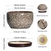 SQOWL 10-Inch Ceramic Planter with Drainage Hole and Saucer view 3