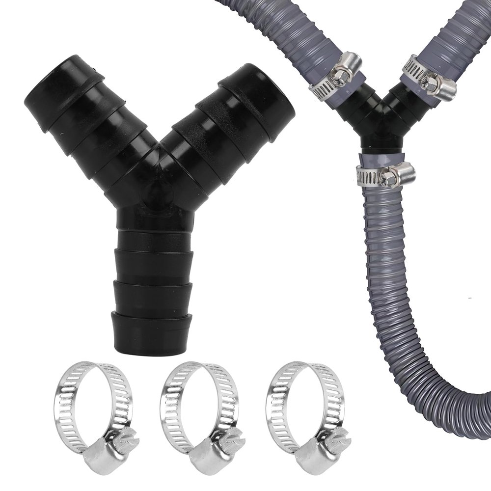 Y-Splitter 2-Way Water Connector with Dual Connection and Valve