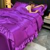 Cutfouwe Summer Blanket 200 x 220 cm, Lightweight Quilted Blanket, Washable, Purple, No Cover view 2