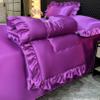 Cutfouwe Summer Blanket 200 x 220 cm, Lightweight Quilted Blanket, Washable, Purple, No Cover view 3