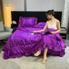 Cutfouwe Summer Blanket 200 x 220 cm, Lightweight Quilted Blanket, Washable, Purple, No Cover view 4