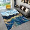 Nordic Blue Gray Gold Marble Area Rug, 120 x 180 cm, Color 5 view 1