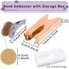 Craspire Book Embossing Stamp with Arrow, Bow and Star, 1.65 in, Rose Gold view 2