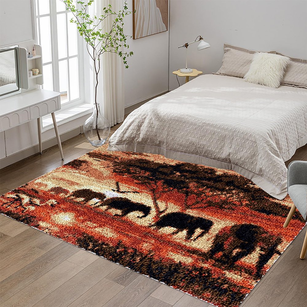 Tehocwiz 90 x 120 cm DIY Latch Hook Rug Kit for Adults and Beginners
