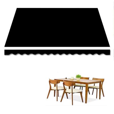 WDQUSLQQ Patio Awning Replacement Fabric Cover, 100% Polyester, UV-Resistant and Water-Resistant, 2.5 x 2 m, Black