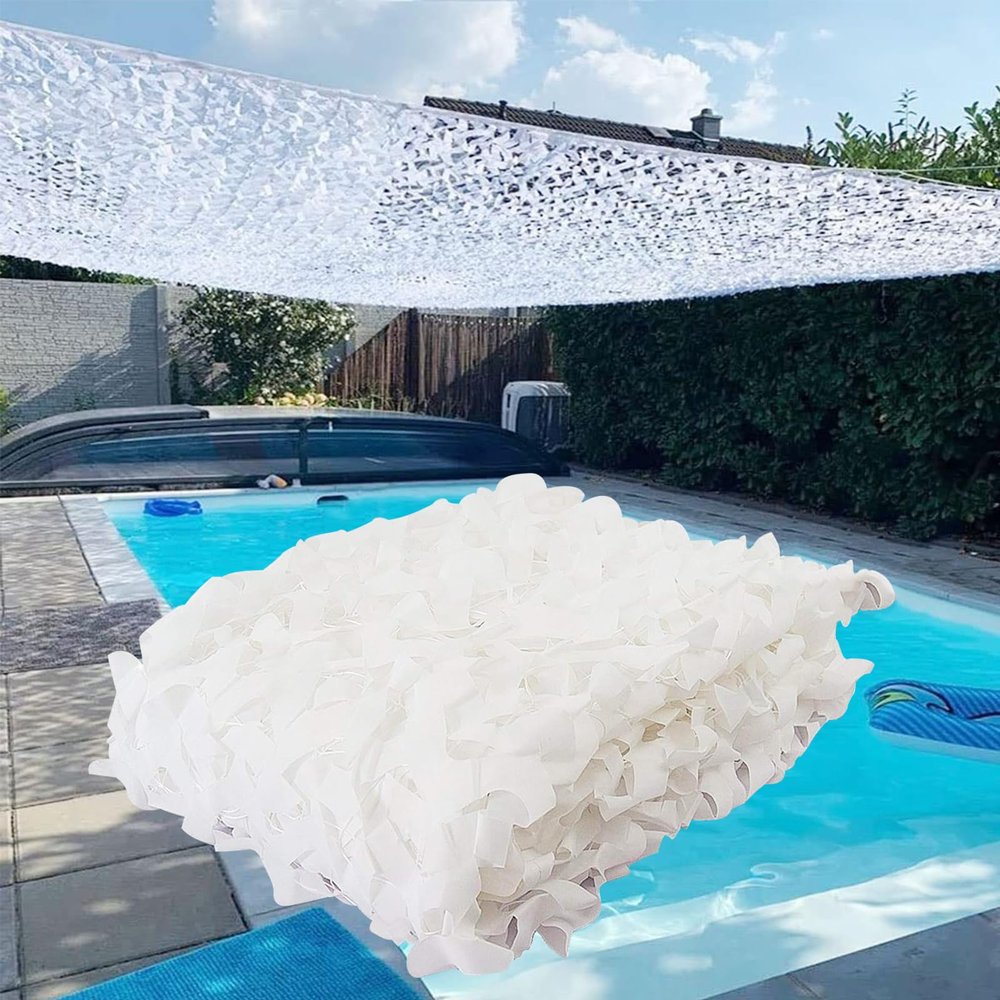 White Camouflage Shade Net 6 x 15 m, 210D Military Camo