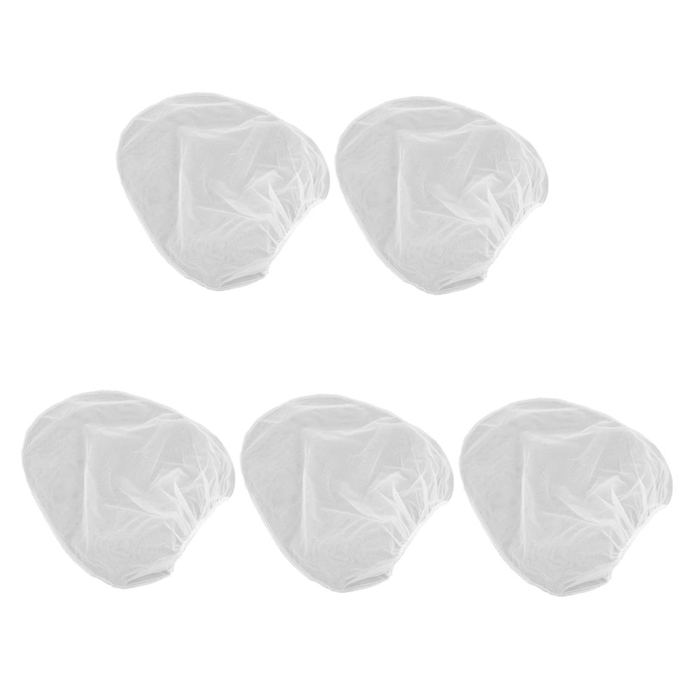 5 Polyester Bag Filters with Elastic Opening, White