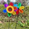 Sunflower Wind Spinner 63 cm, Reflective Decorative Pinwheel view 3
