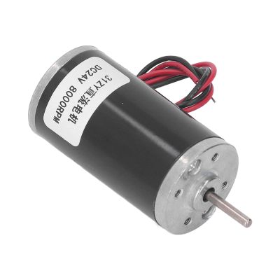 31ZY High-Torque 24 V Permanent-Magnet Metal Gear Motor for CW/CCW Rotation, Fans, Heaters, Toys and More (8,000 RPM)